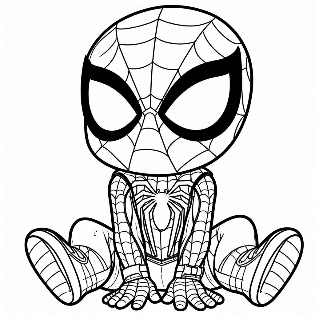 Spidey kleurplaat voor kinderen6