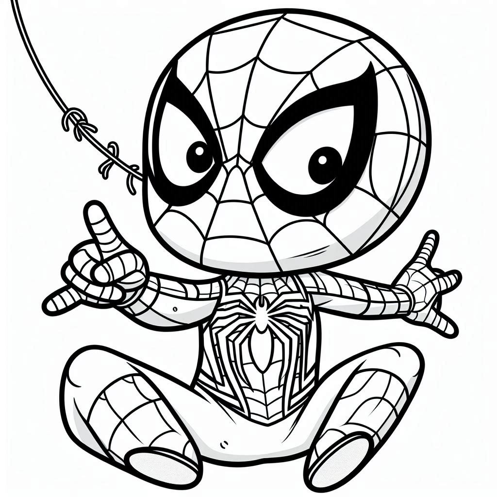 Spidey kleurplaat voor kinderen7