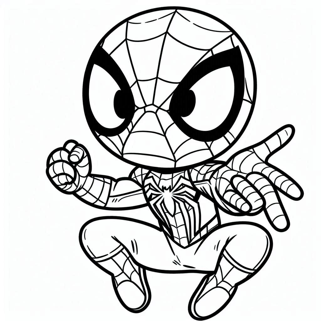 Spidey kleurplaat voor kinderen9