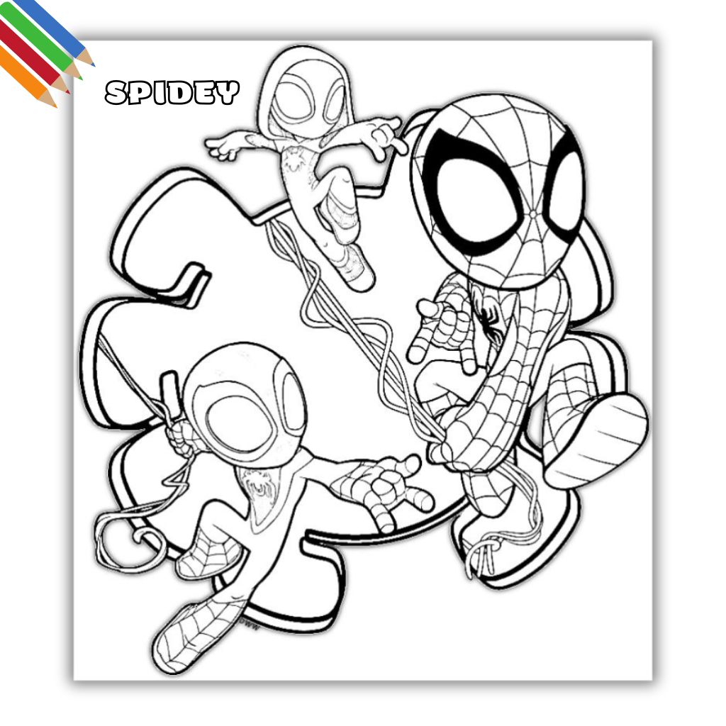 Spidey kleurplaat thumbnail