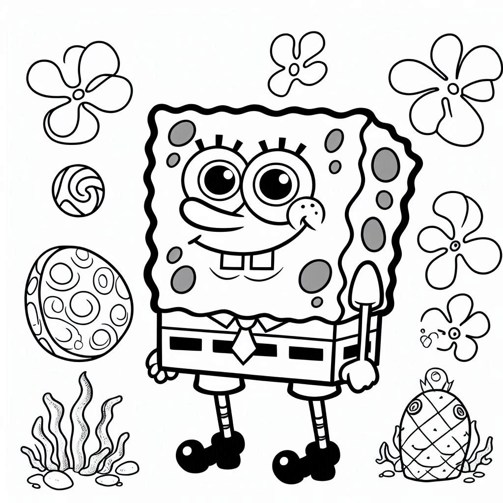 SpongeBob SquarePants kleurplaat3