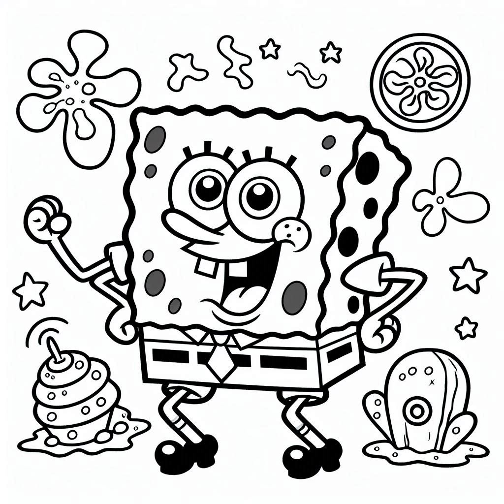 SpongeBob SquarePants kleurplaat4