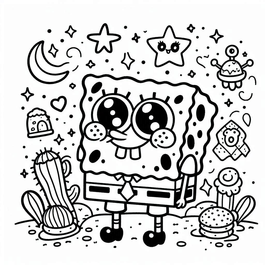 SpongeBob SquarePants kleurplaat8