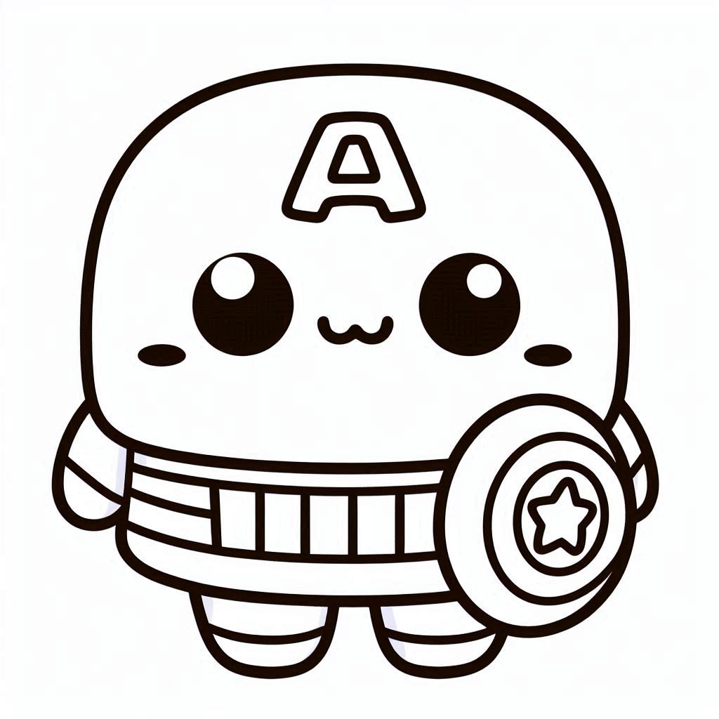 Squishmallow kleurplaat – Captain America