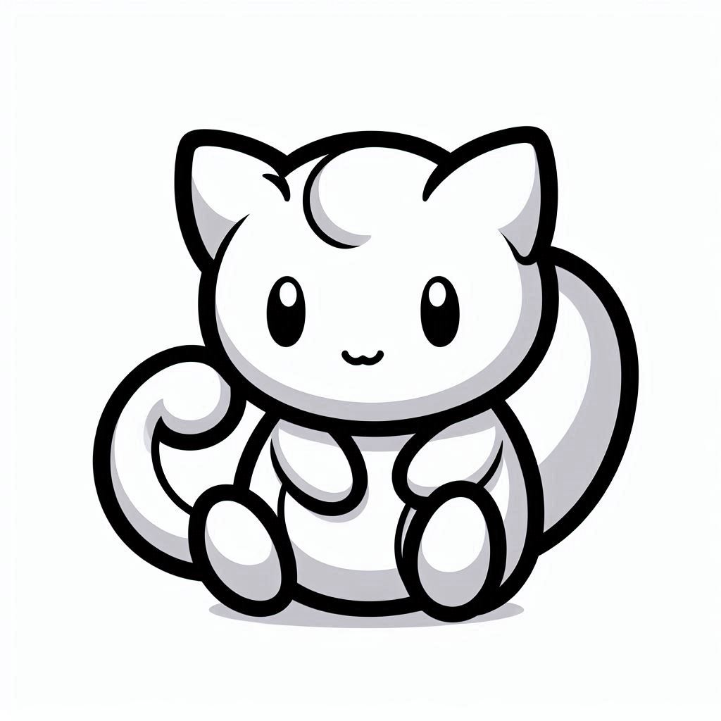 Squishmallow kleurplaat – Mewtwo