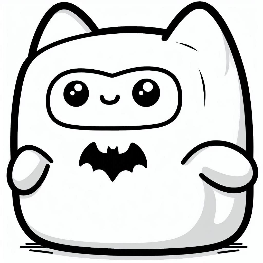 Squishmallow kleurplaat – batman