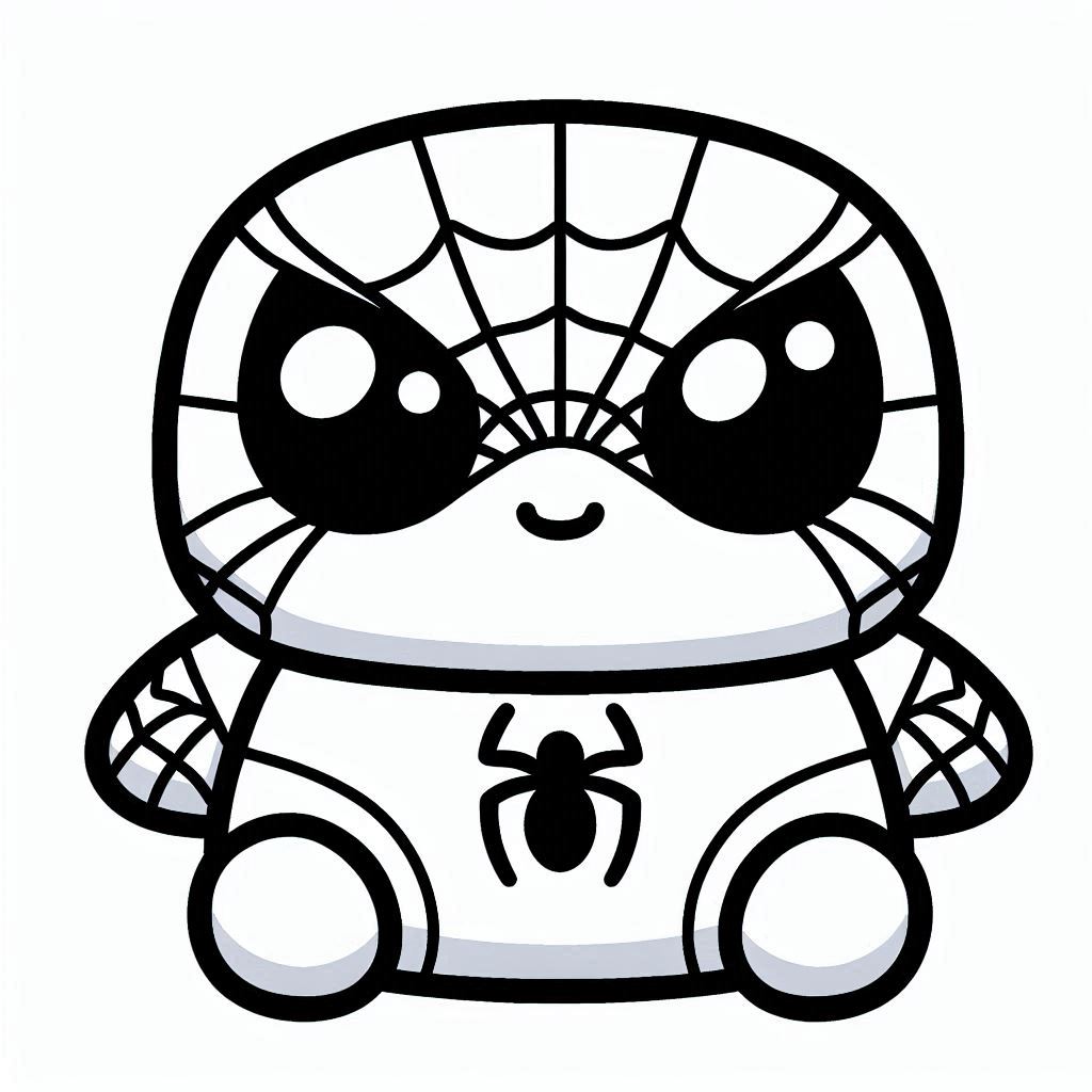 Squishmallow kleurplaat – spiderman