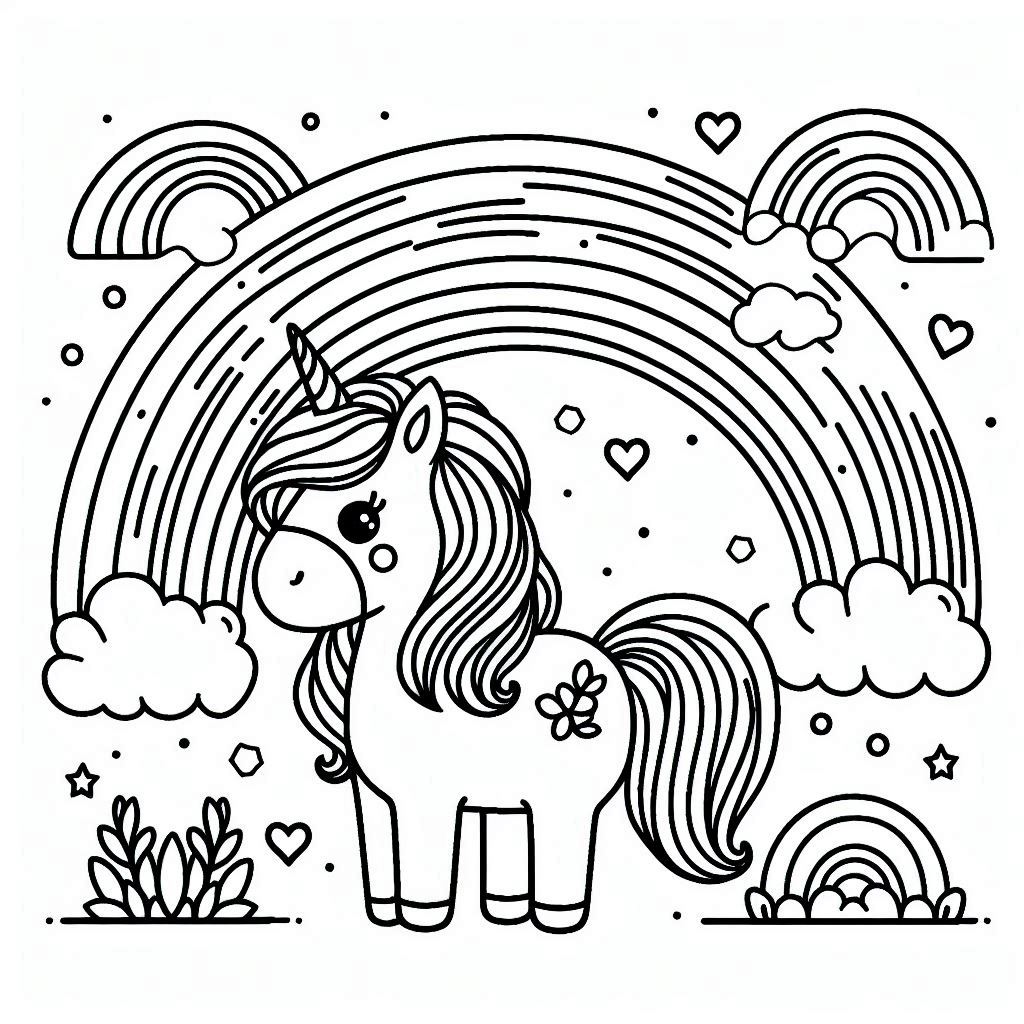 Unicorn Regenboog kleurplaten gratis