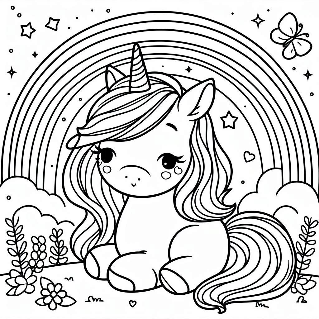 Unicorn kleurplaat voor kinderen106