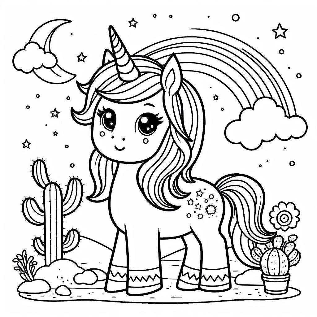 Unicorn kleurplaat voor kinderen11