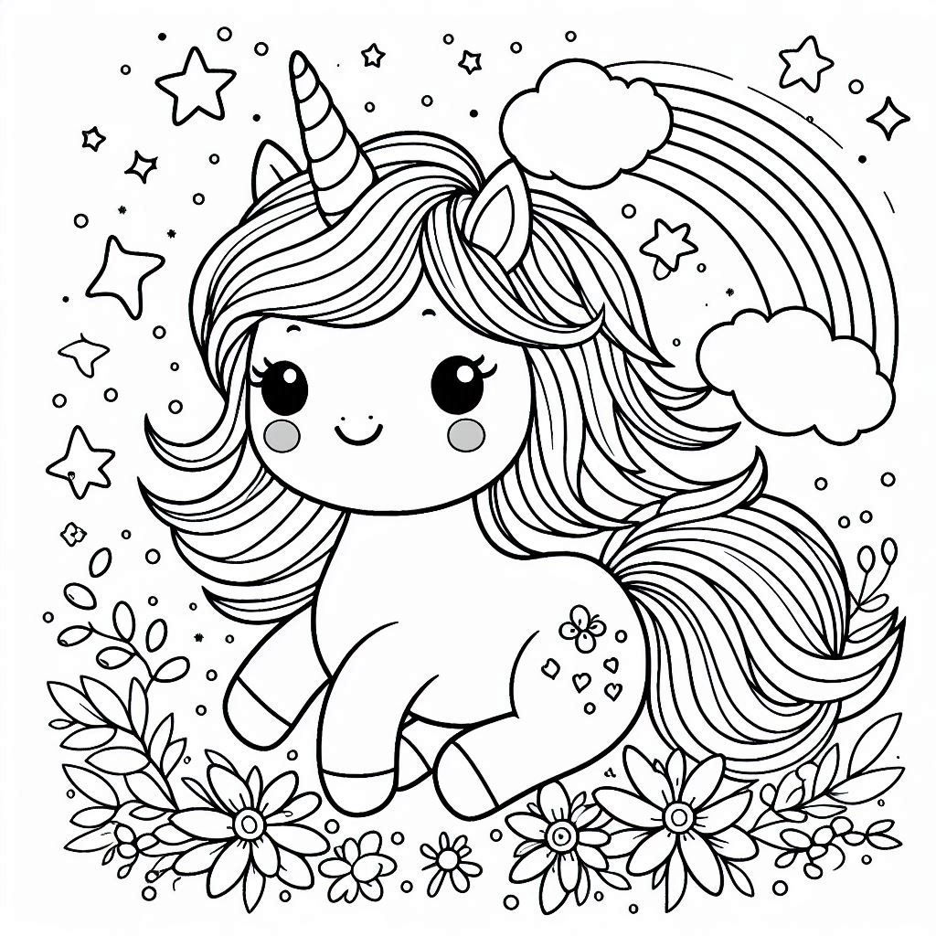 Unicorn kleurplaat voor kinderen110