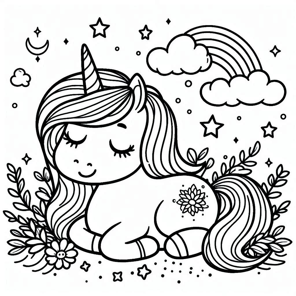 Unicorn kleurplaat voor kinderen120