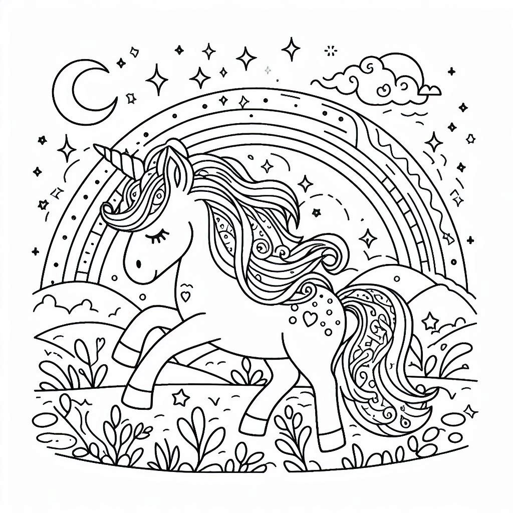 Unicorn kleurplaat voor kinderen126