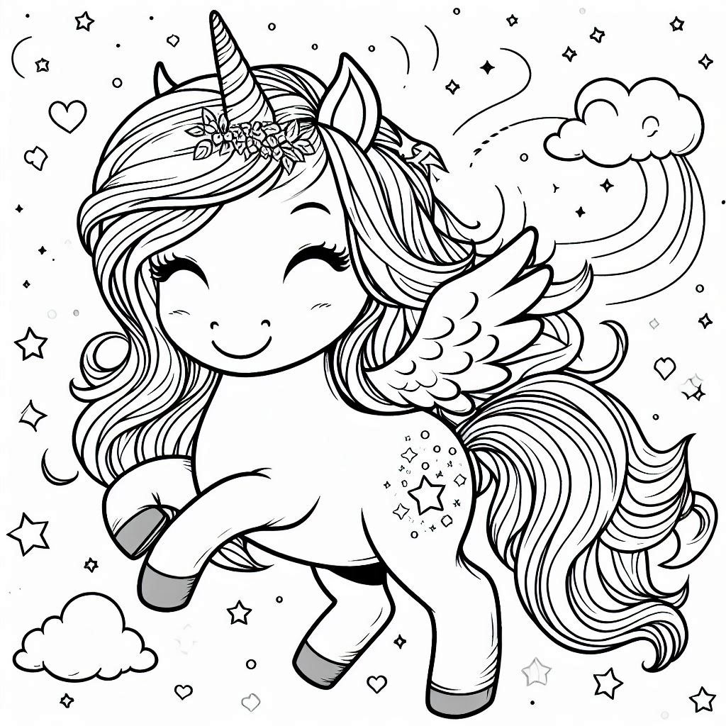 Unicorn kleurplaat voor kinderen128