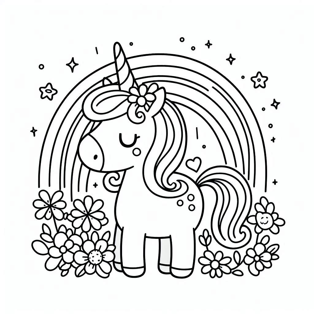 Unicorn kleurplaat voor kinderen133