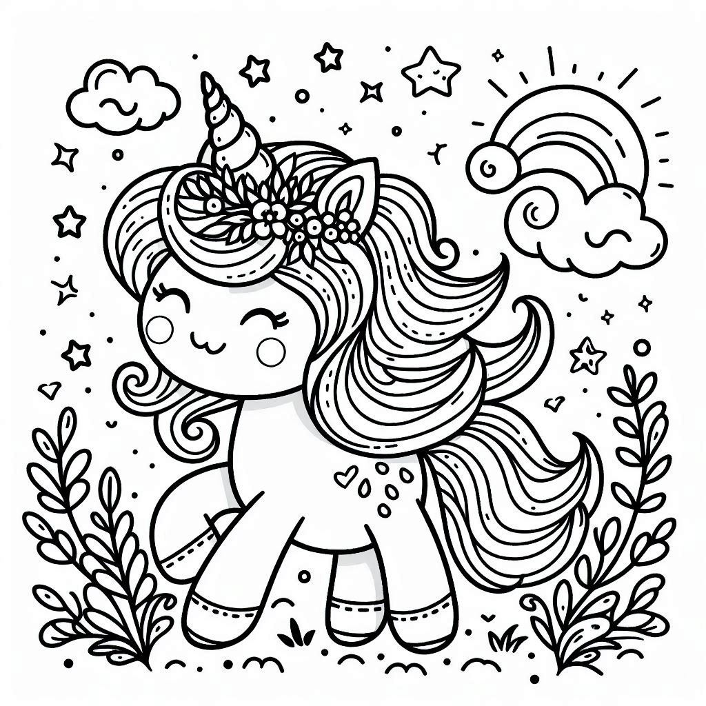 Unicorn kleurplaat voor kinderen140