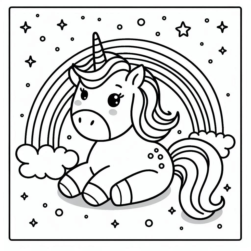 Unicorn kleurplaat voor kinderen147