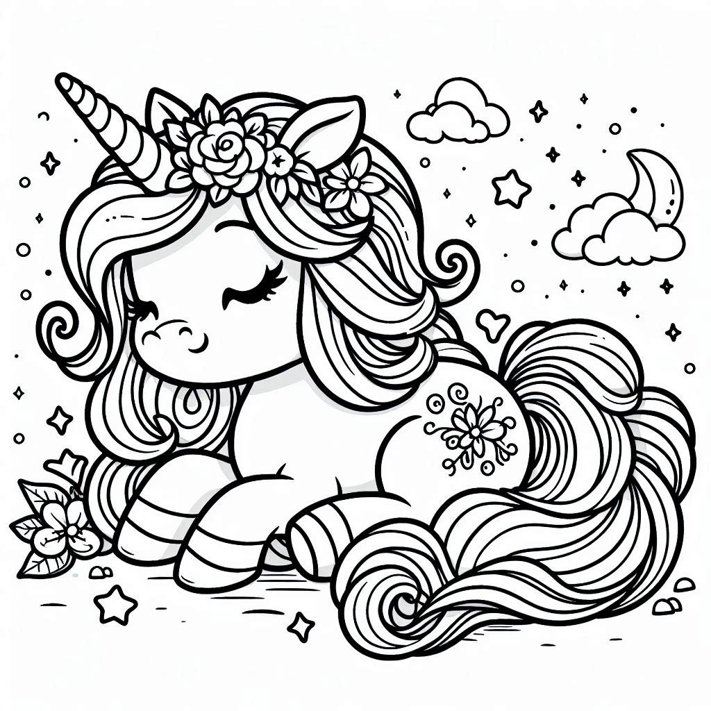 Unicorn kleurplaat voor kinderen151