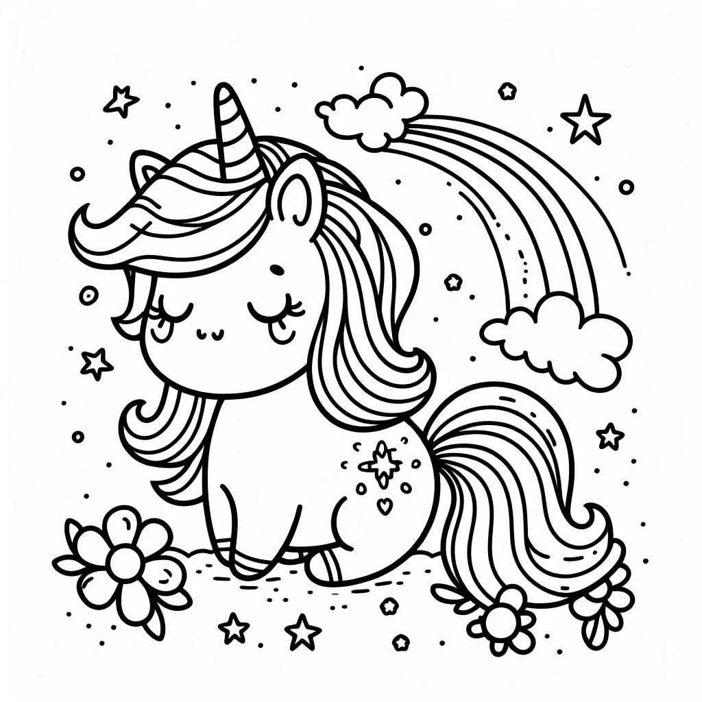 Unicorn kleurplaat voor kinderen157