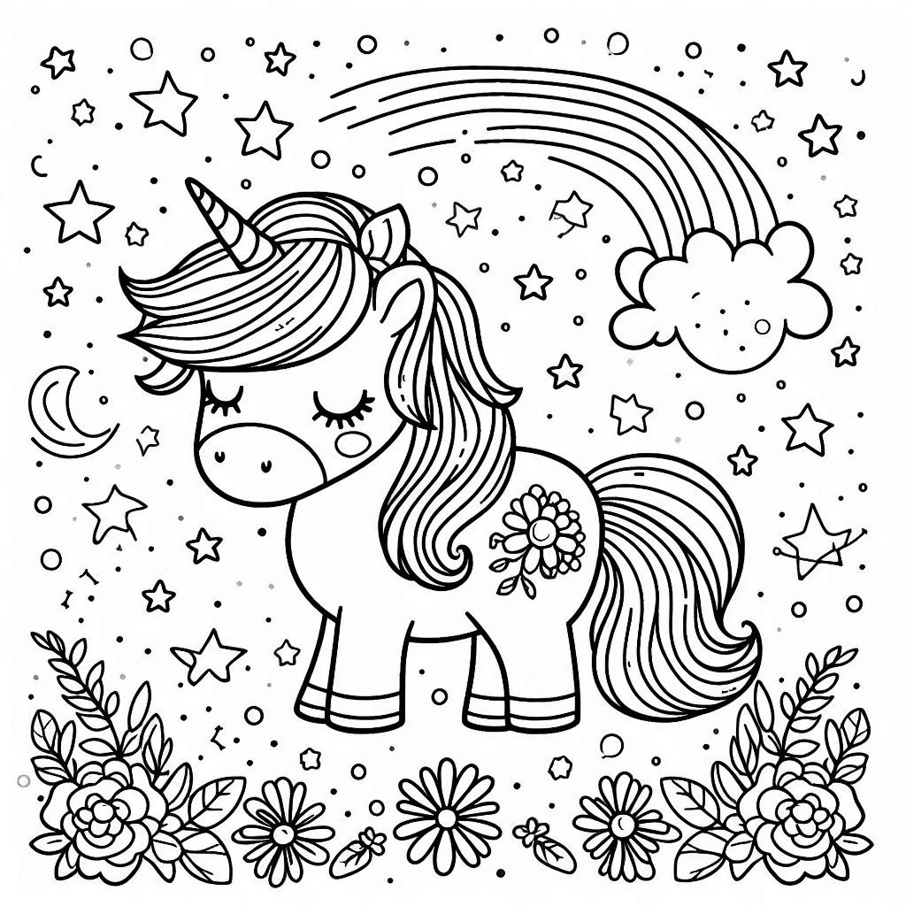 Unicorn kleurplaat voor kinderen158