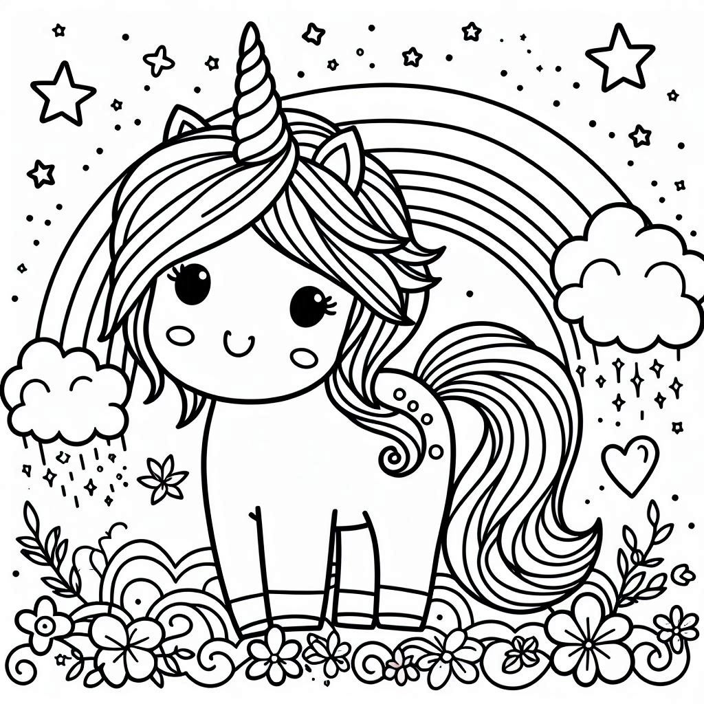 Unicorn kleurplaat voor kinderen160