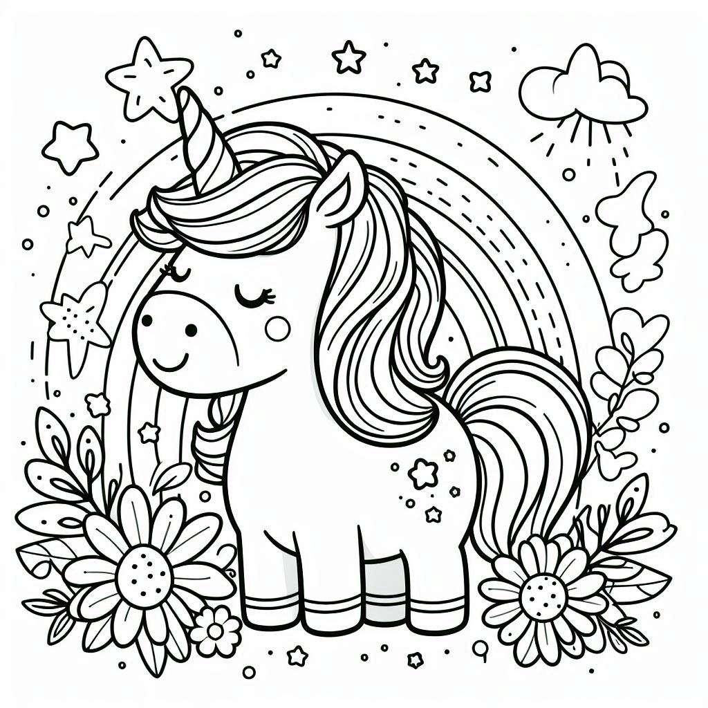 Unicorn kleurplaat voor kinderen172