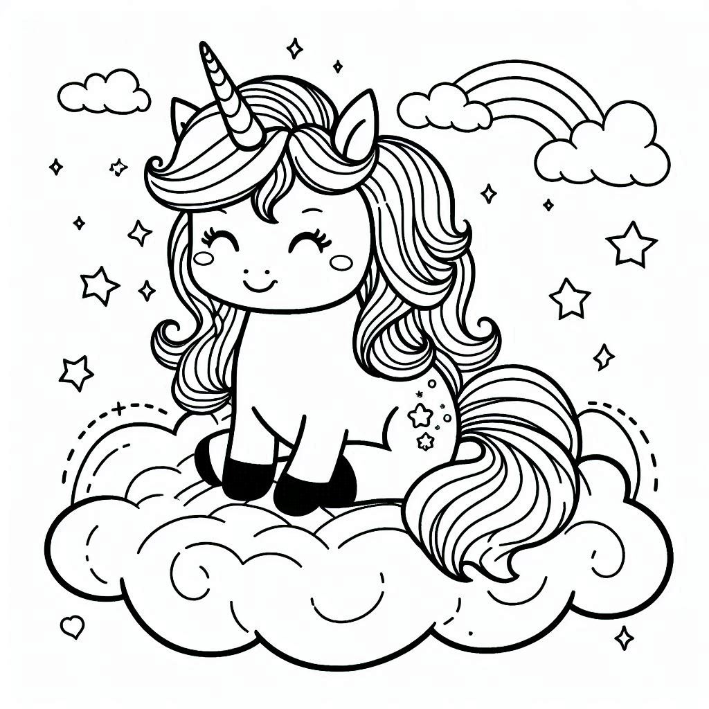 Unicorn kleurplaat voor kinderen52