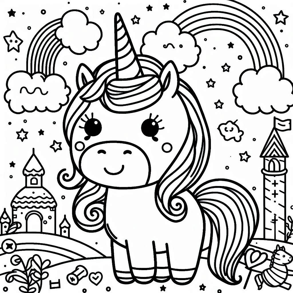 Unicorn kleurplaat voor kinderen65