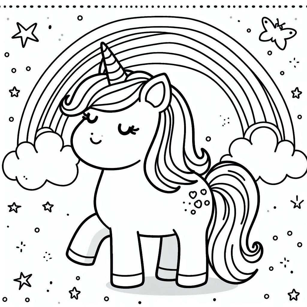 Unicorn kleurplaat voor kinderen67