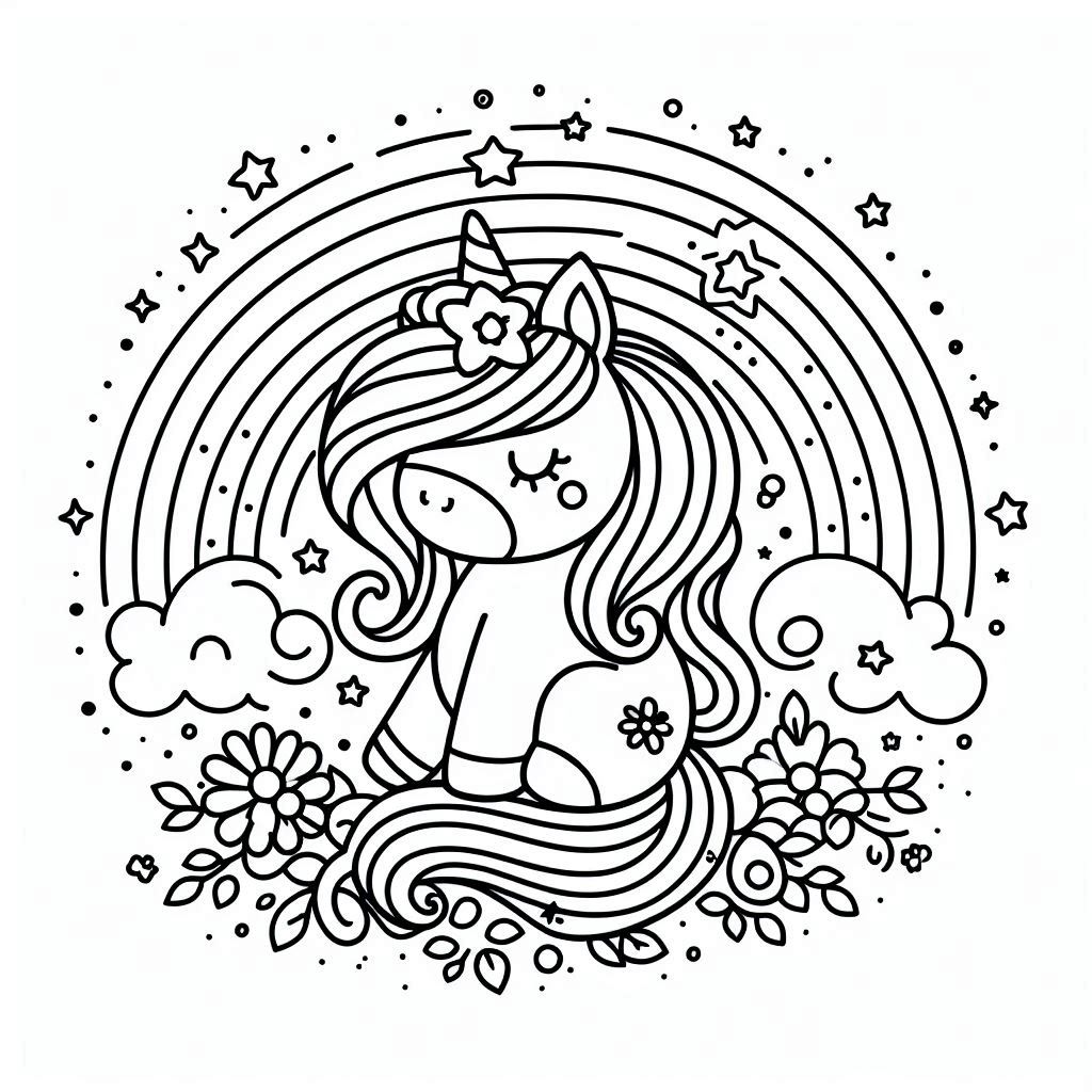 Unicorn kleurplaat voor kinderen88