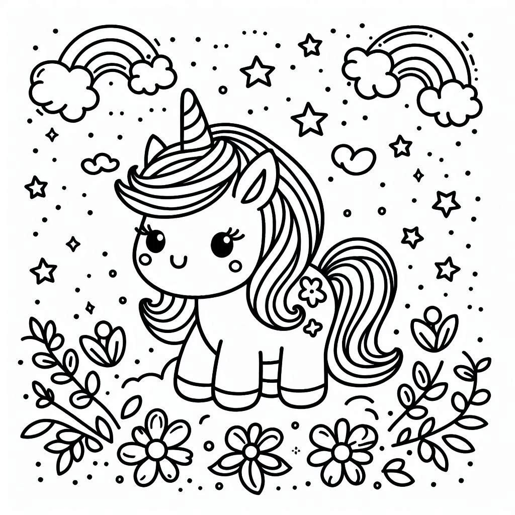 Unicorn kleurplaat voor kinderen91