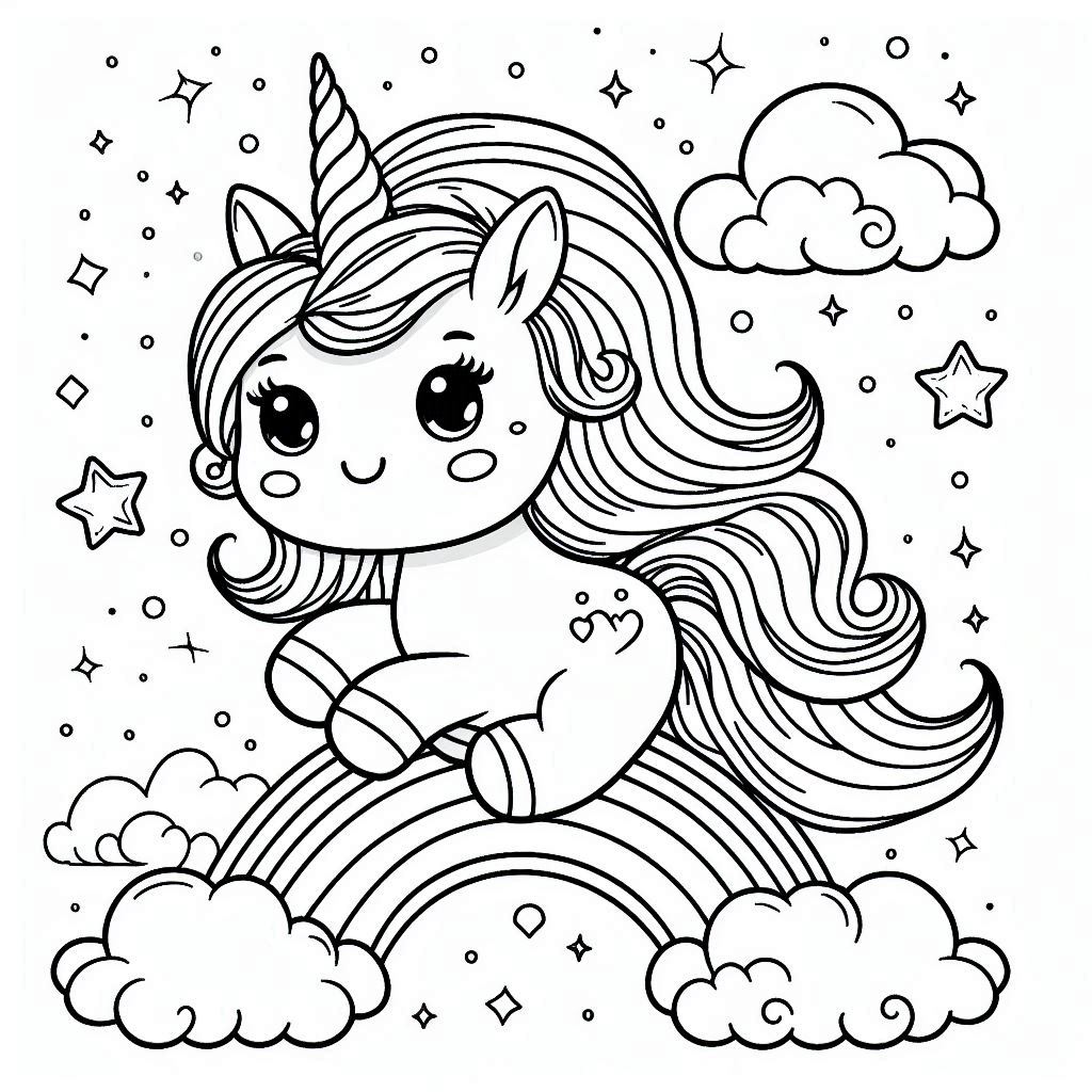 Unicorn kleurplaat voor kinderen99