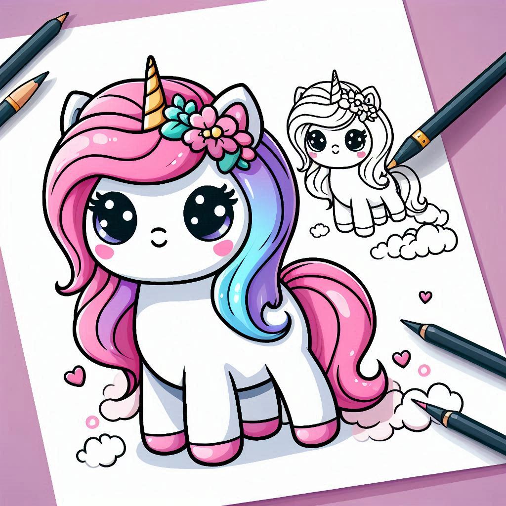 Unicorn kleurplaat thumbnail