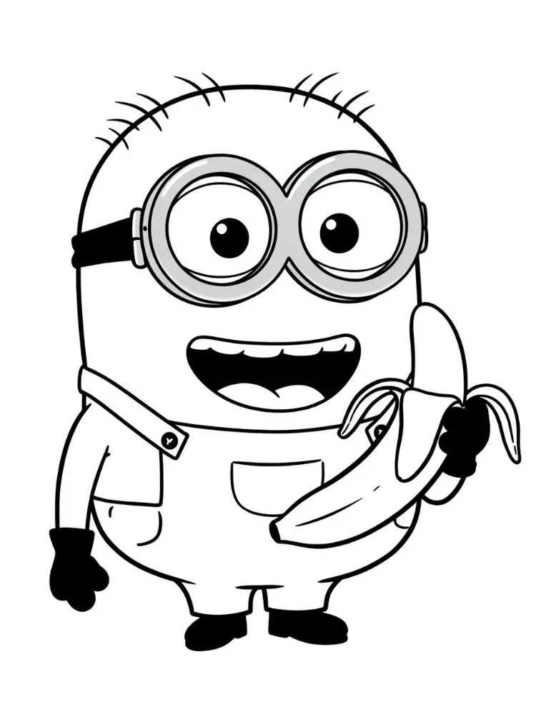 Minions kleurplaat 9 banaanplezier met een minion kleurplaat