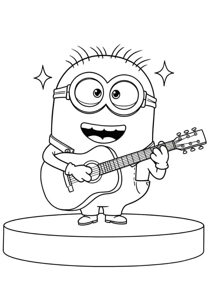 Minions kleurplaat 10 muzikale minionshow kleurplaat
