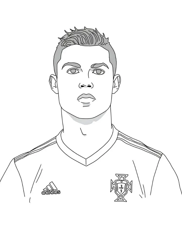 Cristiano ronaldo kleurplaat 10 portret van voetbalheld ronaldo kleurplaat
