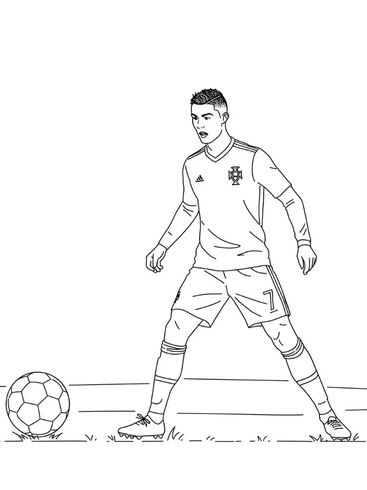 Cristiano ronaldo kleurplaat 9 ronaldo klaar voor een mooie actie kleurplaat