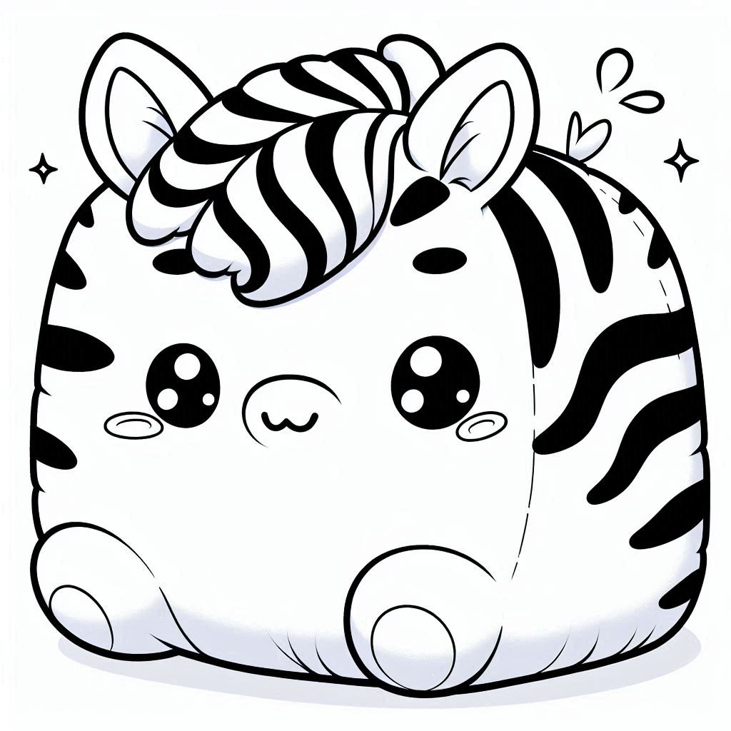 squishmallow kleurplaat – Zebra