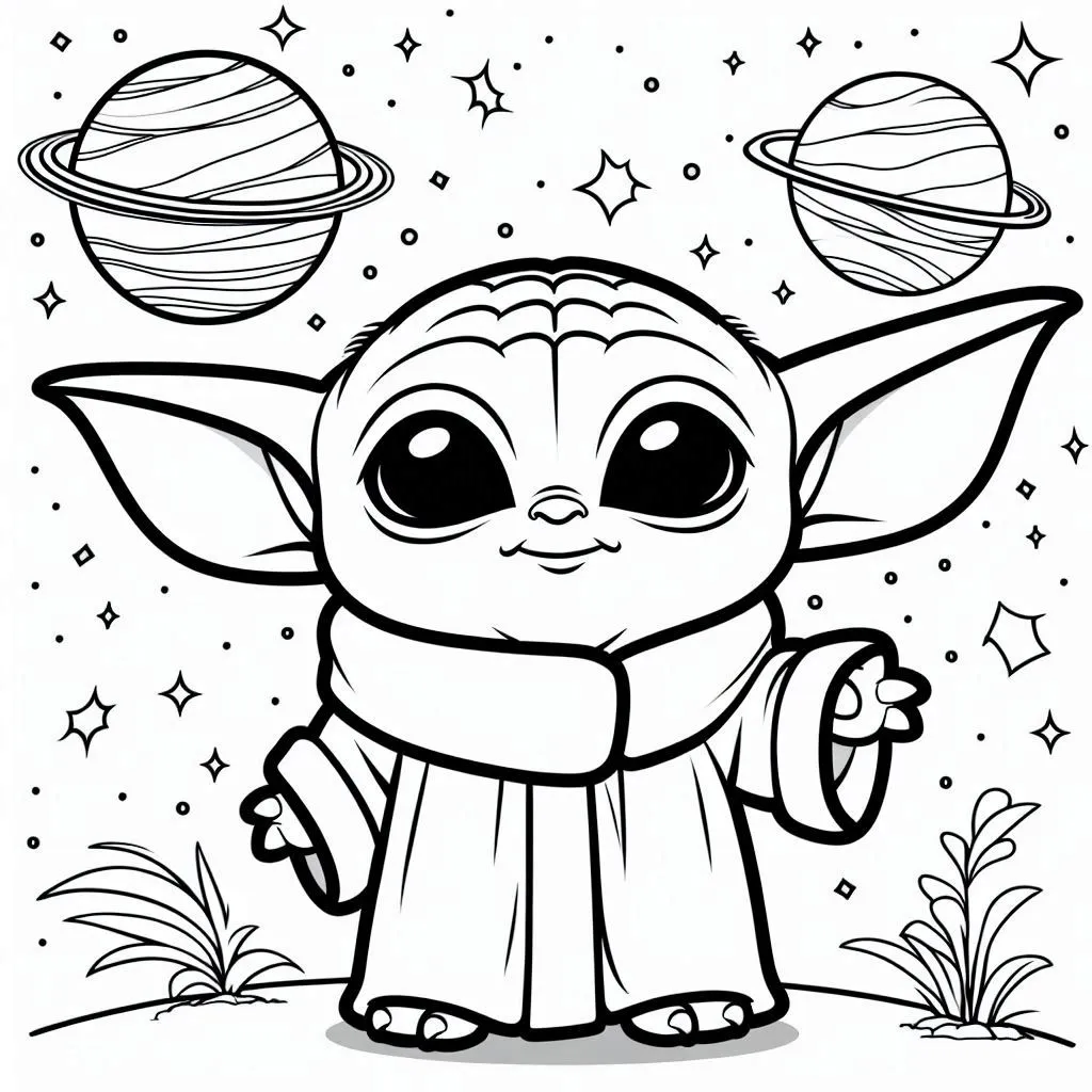 Baby Yoda tekening