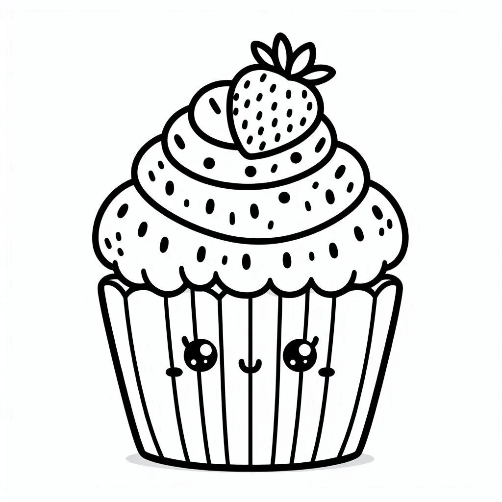 Cupcake kleurplaat online