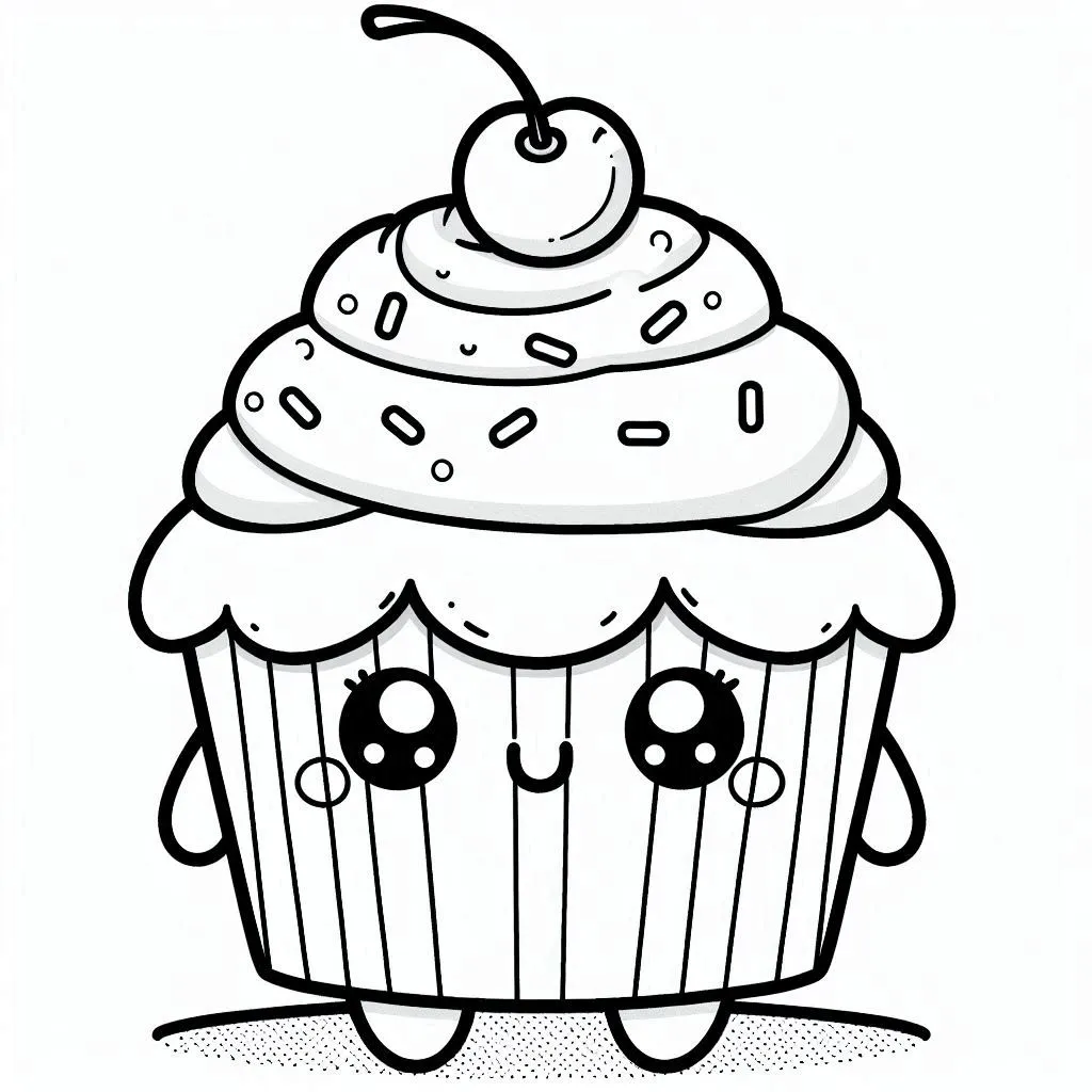 Cupcake kleurplaten kinderen