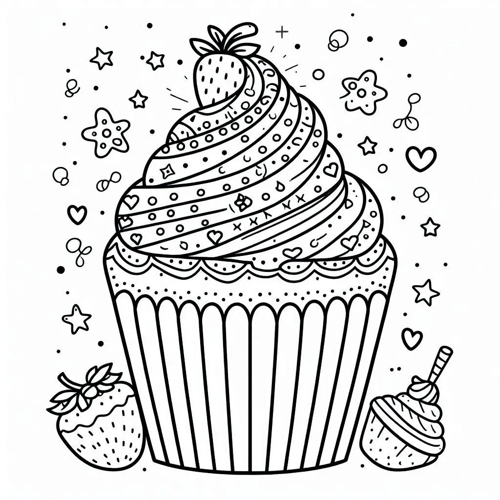 Cupcake kleurplaten online