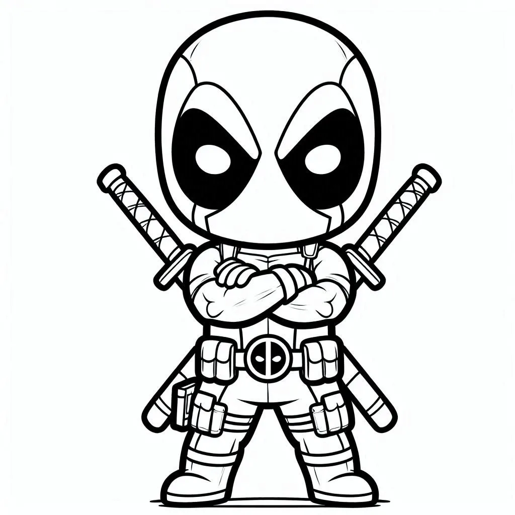 Deadpool kleurplaat kinderen