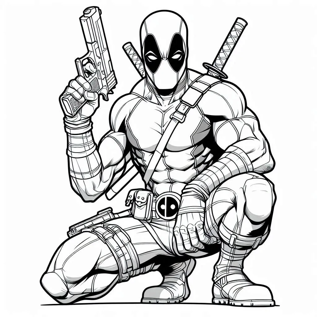 Deadpool kleurplaat