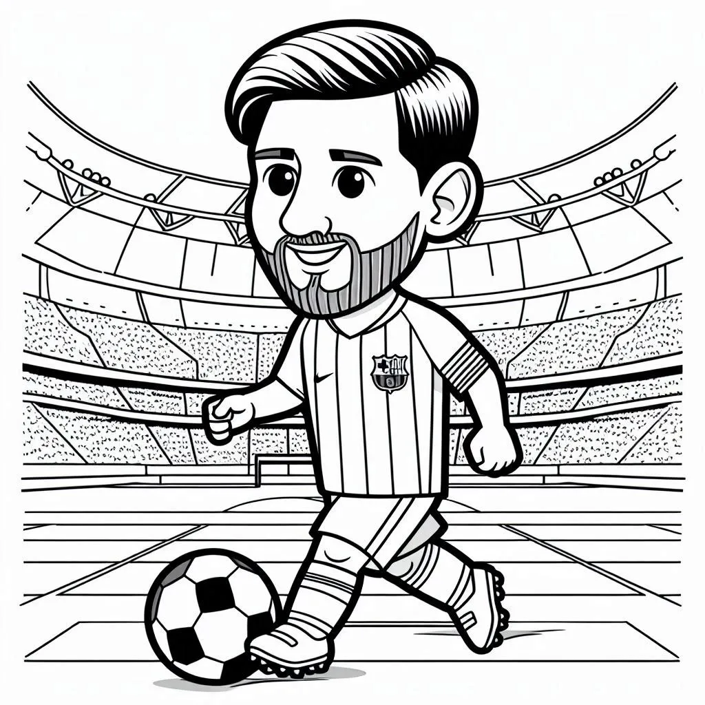 Download Messi kleurplaat