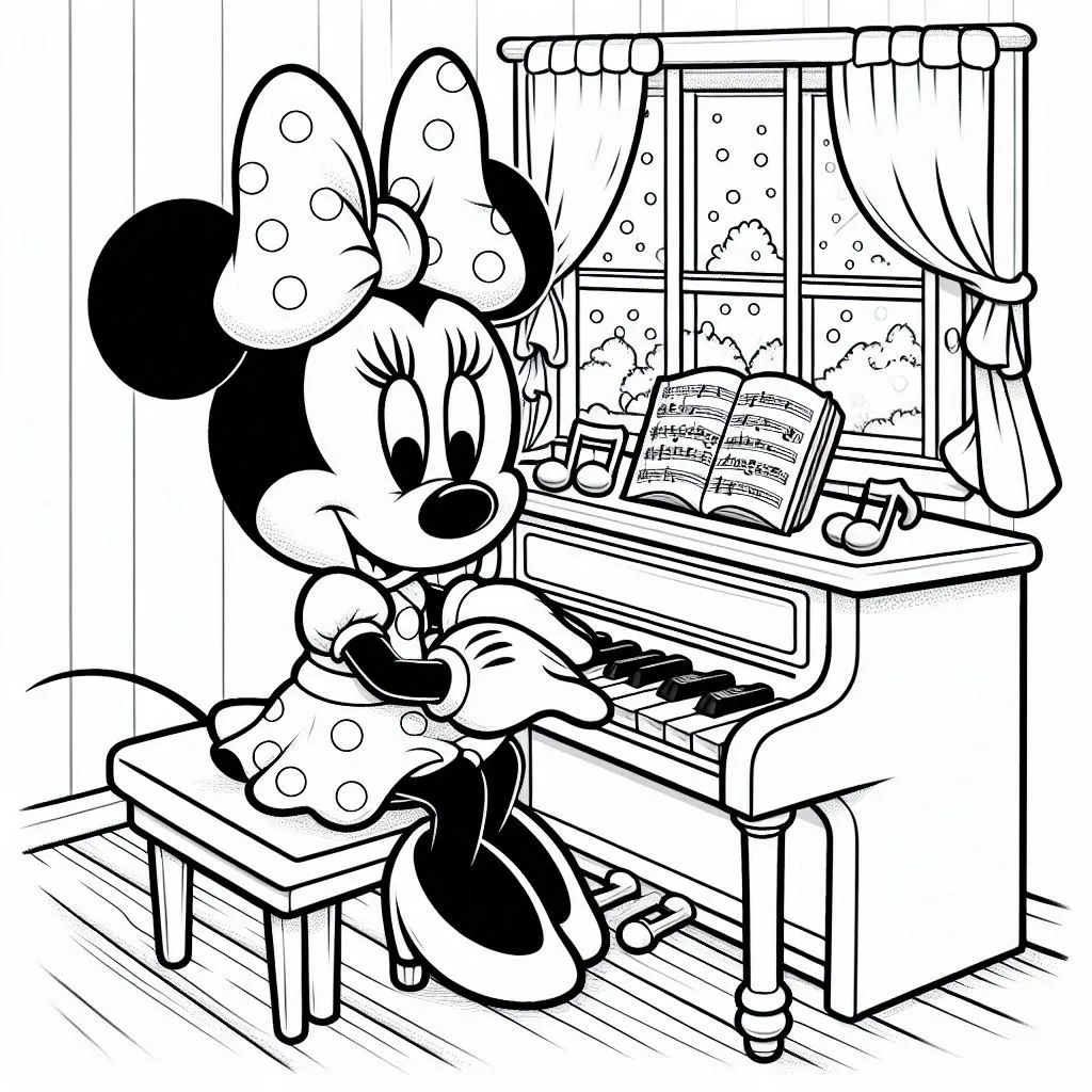 Downloadbare Minnie Mouse kleurplaten