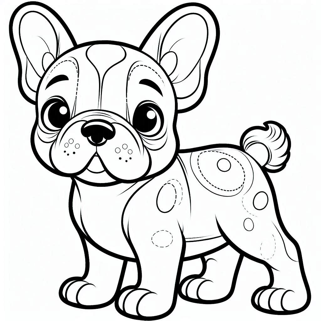 Franse Bulldog kleurplaat print