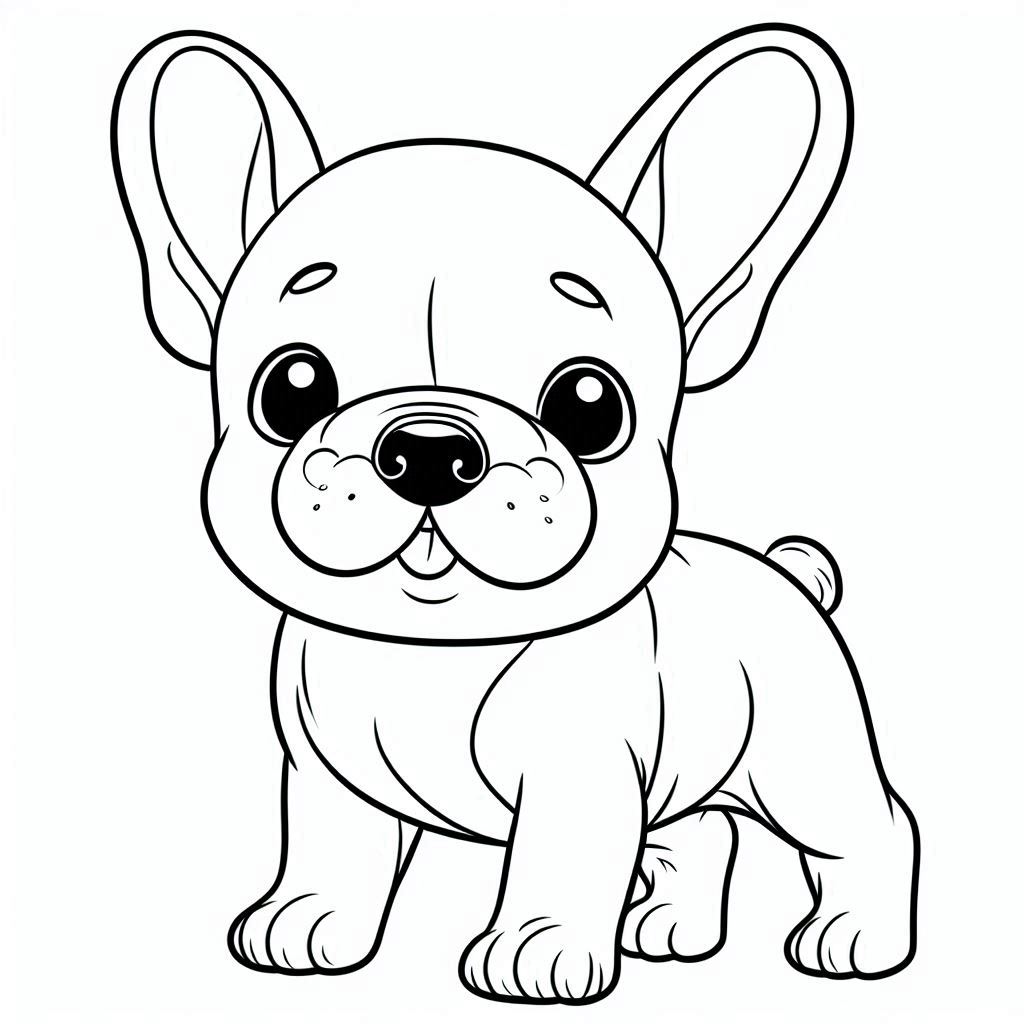 Franse Bulldog kleurplaat