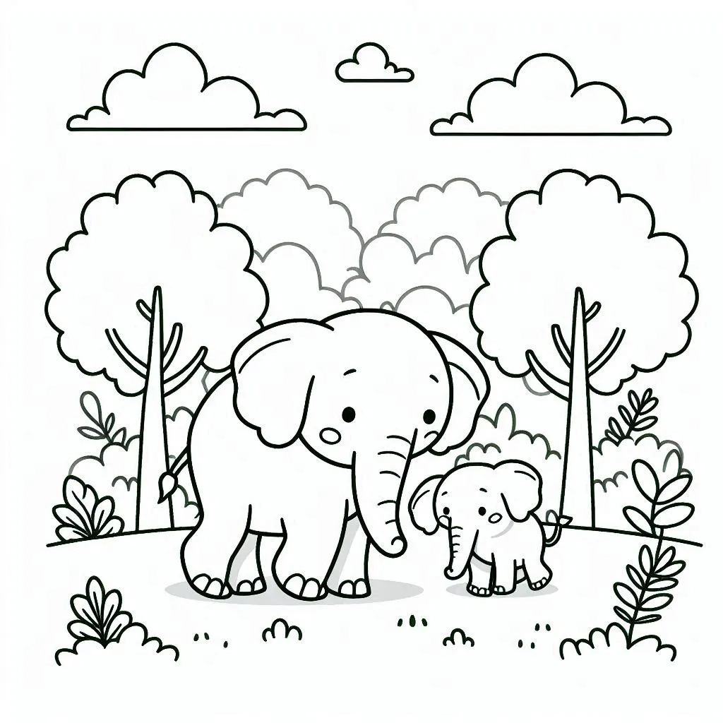 Grote olifant kleurplaat