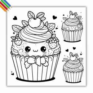 Kleurplaat Cupcake